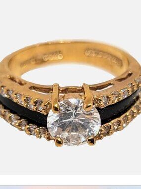Gorgeous Cubic Zirconia with Black Band Size 7.5